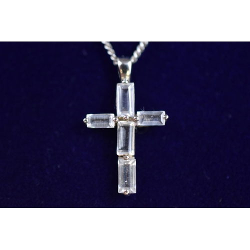 55 - Silver 925 Cross Pendant on Chain Complete with Presentation Box