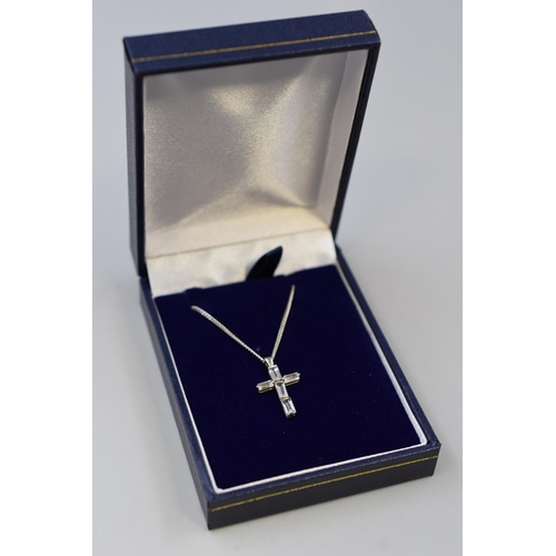 55 - Silver 925 Cross Pendant on Chain Complete with Presentation Box