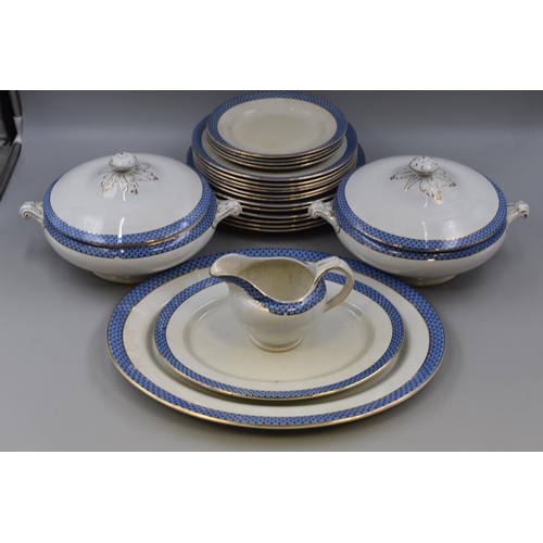 974 - Till and Sons Blue Ceramic Dinner Set