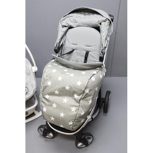 979 - MY BABIES Folding Stroller with Accessories and a Joie Sansa 2 in 1 Baby Swing and Rocker (mains lea... 