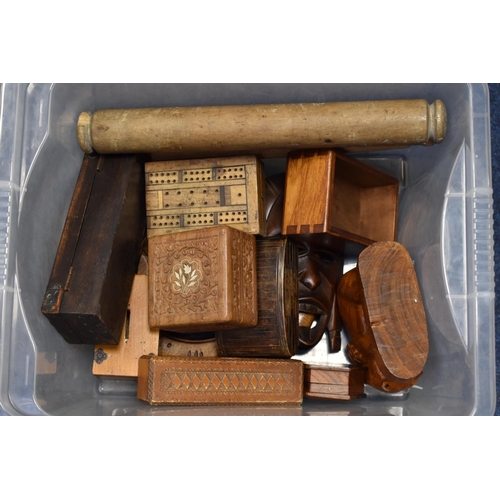 988 - A Selection of Various Wooden Items To Include Trinket Boxes, Rolling Pin, Elephant (AF), And More