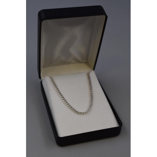 92 - A 925. Silver Curb Link Necklace Chain, 18