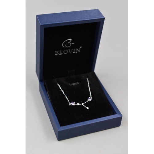 101 - Blovin 925 Silver Zodiac Constellation Pendant Necklace Complete in Presentation Box