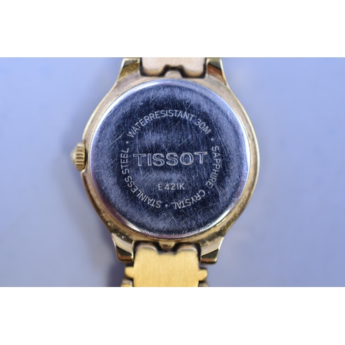 107 - A Gold Tone Ladies Tissot (E421K) Quartz Watch