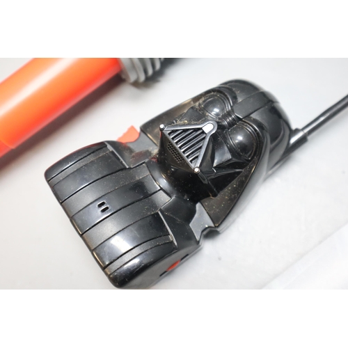 503 - Collection of Star Wars related Items to include a working darth Vader Statue, Two Lightsabers, Walk... 