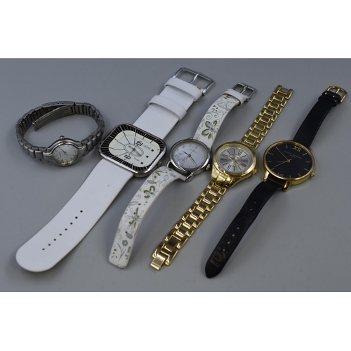 136 - Five Ladies Designer Watches To Include Olivia Burton, Accurist (Requires Attention), Anaii, And Mor... 