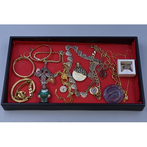 140 - A Selection of Various Gold Tone/Designer Jewellery, And Watch Head (Working)