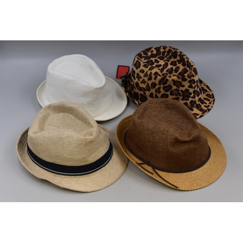 518 - A Selection of Seven Assorted Hats, With Bag and Polystyrene Hat Display/Shaper