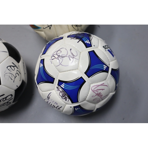 524 - Collection of Five Signed Footballs (unknown Signatures)