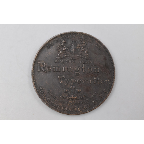 152 - Remington Typewriter 1896 Four Generations of the British Royal Family Token