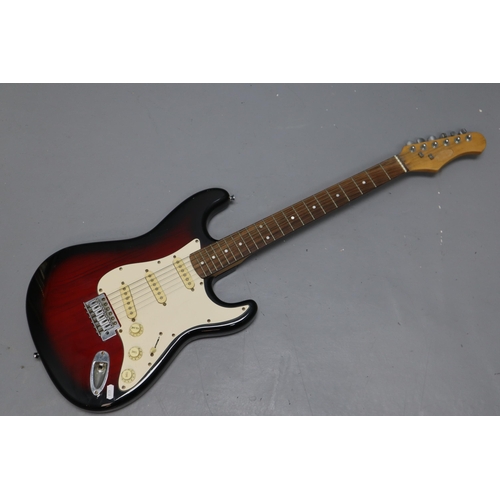 530 - A Stagg Full Size Electric Guitar With Cherry Wood Effect Body