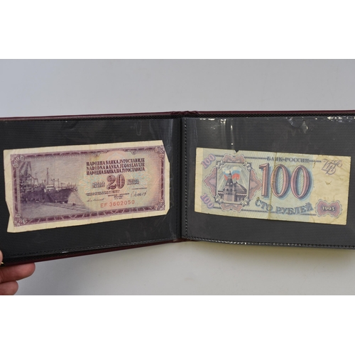 158 - Folder Containing Approx 20 Foreign Banknotes