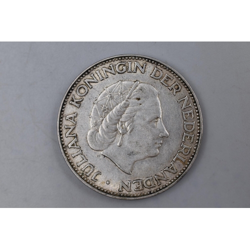 163 - Netherland's 1960 Silver 2.5 Gilder Coin