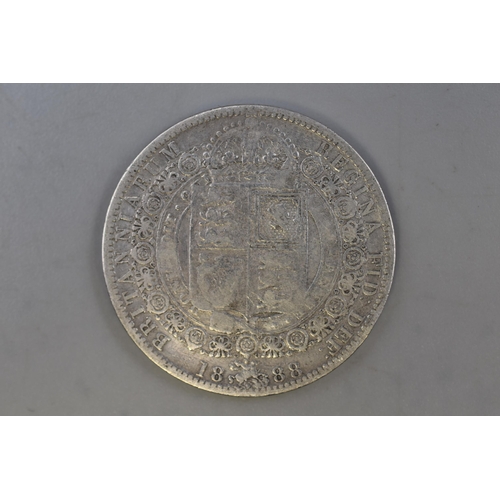 165 - Victoria 1888 Silver Half Crown