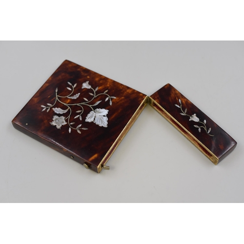 179 - Tortoise Shell Card Case with Mother of Pearl Inlay