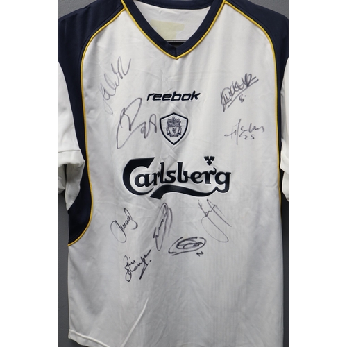 561 - Three Signed Football Shirts to include Liverpool and Arsenal (unknown Signatures