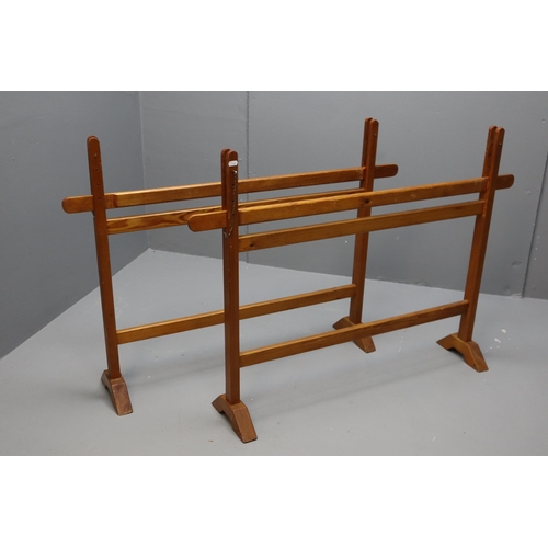 609 - A Pair of Wooden Tapestry/Embroidery Trestles, Approx 31.5