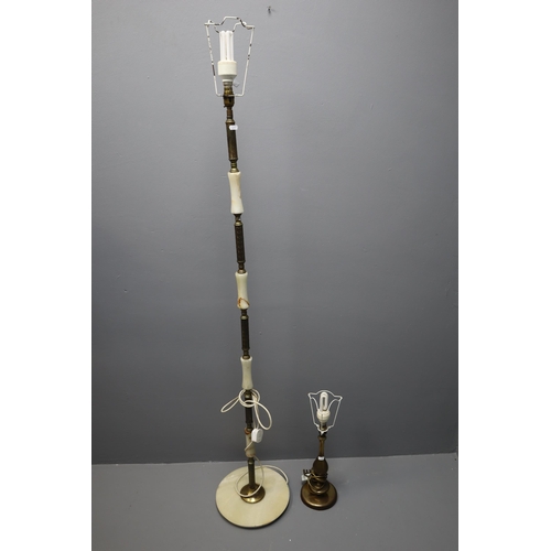 580 - Brass and Onyx standard lamp 66