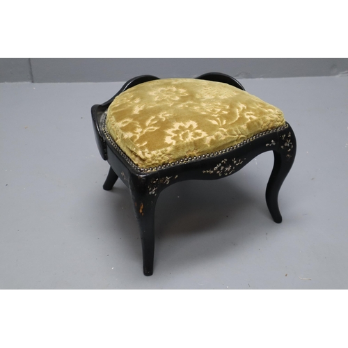 617 - Antique Napoleon lll Chair with Mother Of Pearl Inlay Decoration and a Reupolstered Seat Base