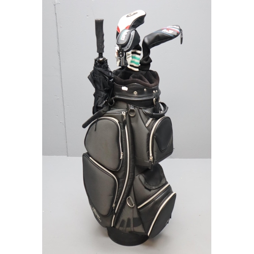 656 - A Selection of Quality Golf Clubs In Stewart Golf Bag. Includes TaylorMade GAPR 3 Iron, TaylorMade M... 