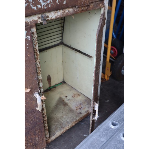 620 - Rare Find Vintage Metal Five Section Kitchen Larder Storage Unit with Clock and Mirror in need of re... 