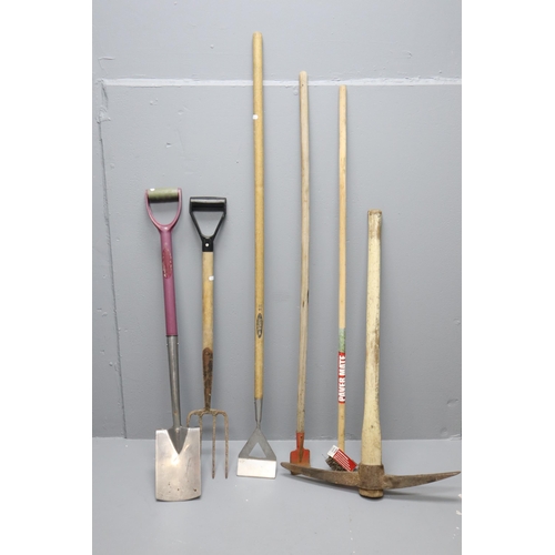 665 - Selection of Tools Including Pickaxe, Pitchfork and More