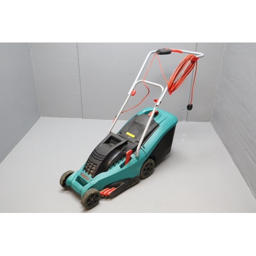 631 - Bosch Rotak 34GC Lawnmower complete with Grass Collection Box, working when tested