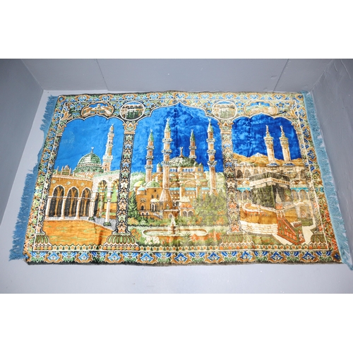 709 - A Woven Indian/Middle Eastern Tapestry/Rug Depicting Various Ornate Buildings, Approx 75