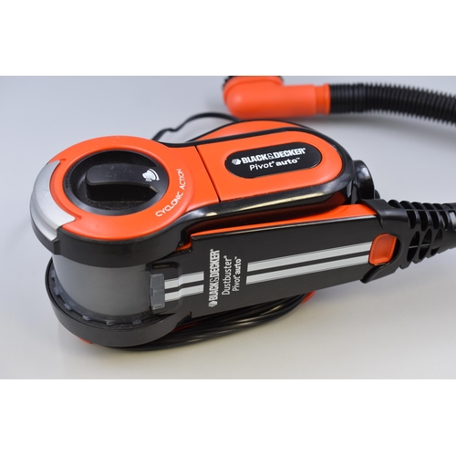 694 - Black&Decker pivot auto cyclonic action 12v car hoover