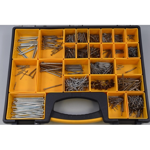 710 - Two Compartment Organiser Cases Complete with Contents Including Nails, Screws and More