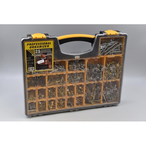 698 - Professional screw organizer, 25 removable compartments, comes with loads of screws (42.3 x 33.4 . 5... 