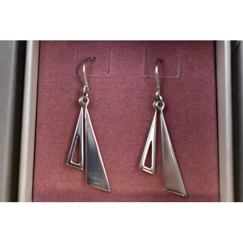 186 - Three Brand New Silver 925 Dangly Earrings Complete in Presentation Boxes