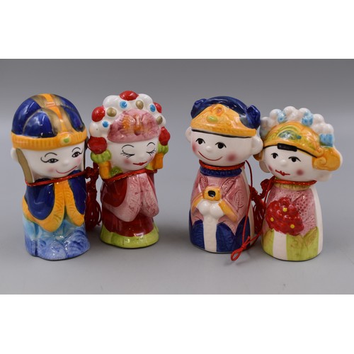 291 - Two Pairs of Vintage Ceramic Traditional Wedding Happy Couple Figurines