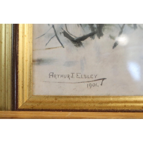 395 - Two Framed and Glazed Arthur J Elsley Prints. Hold Up/Here He Comes, And The Punch and Judy Show. La... 