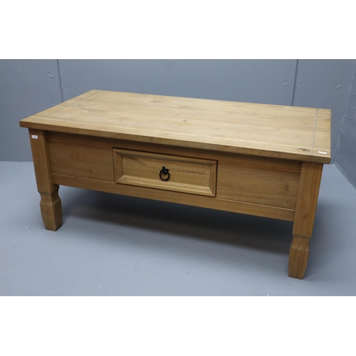 601 - Pine Coffee Table with One Storage Drawer Approx 42