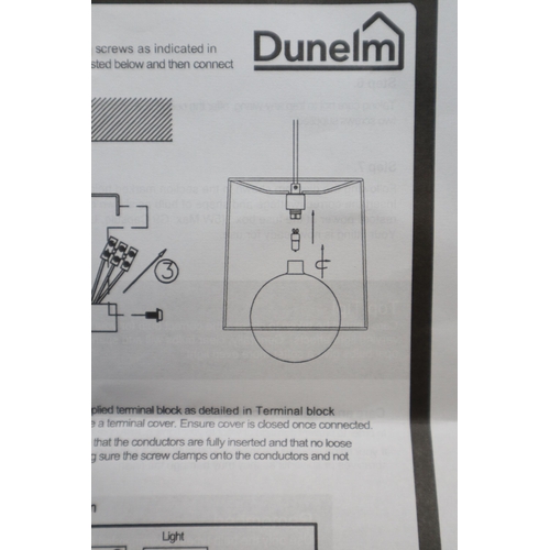 714 - Three Boxed Dunelm Light Fittings To Include Inka and Elena