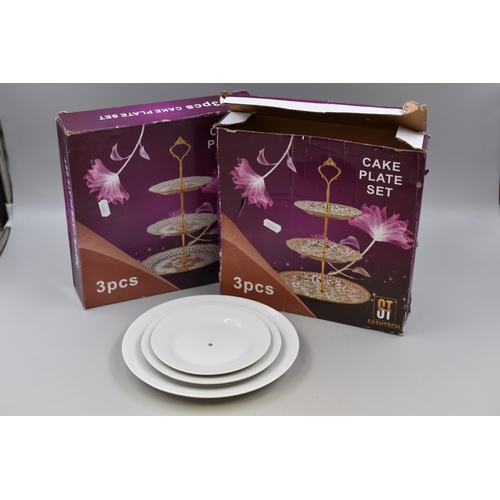 906 - Two Boxed Three Piece Cake Sets (Picture on Box Doesn't Match Product Pattern)