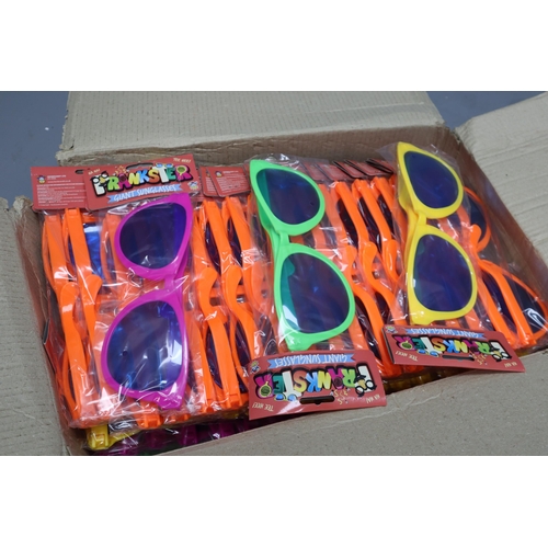 913 - Box Full of Brand New Party Giant Sunglasses in Various Colours