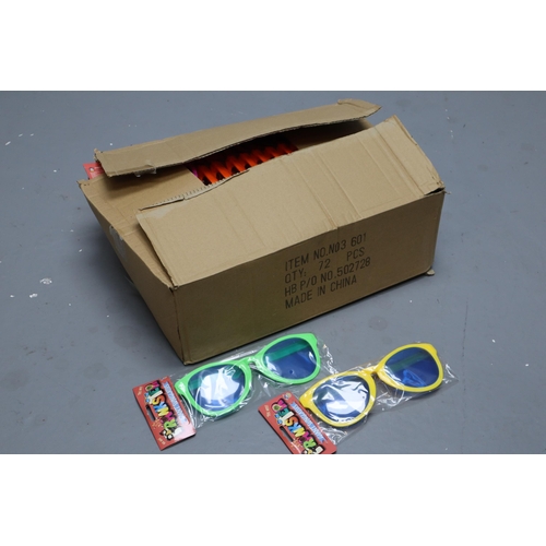 913 - Box Full of Brand New Party Giant Sunglasses in Various Colours