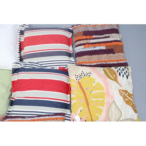 933 - Selection of 10 Cushions including a Matching Pair of Outdoor, all Removeable for Washing (Largest 1... 