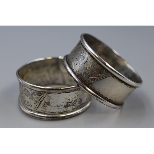 17 - Two 925 silver napkin rings