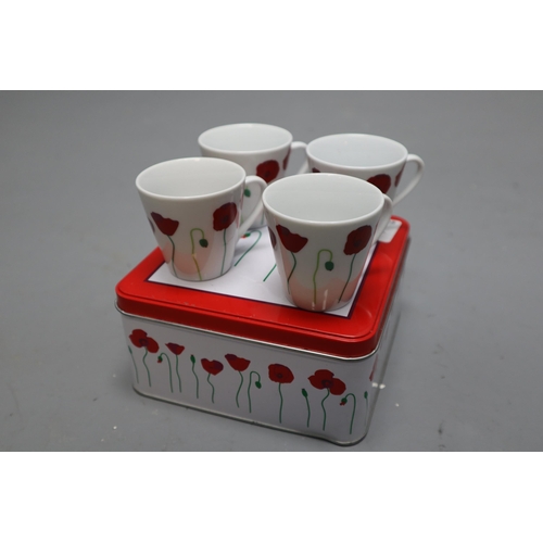 982 - A Selection of Various China Trios/Duos, With a Set of Espresso Cups in Tin. Includes Crown Ming, Re... 