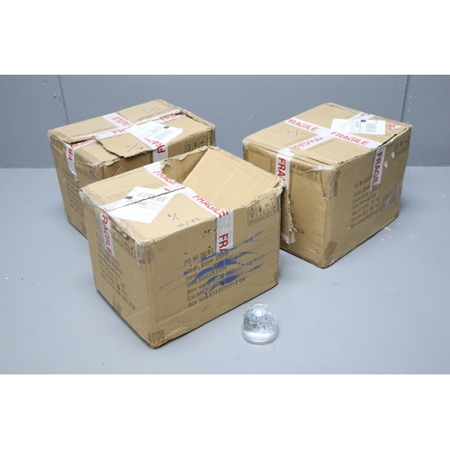 974 - Approx 95 Brand New Photo Snow Globes in Two Full Outer Boxes and 1 Part Box. Each Globe Individuall... 