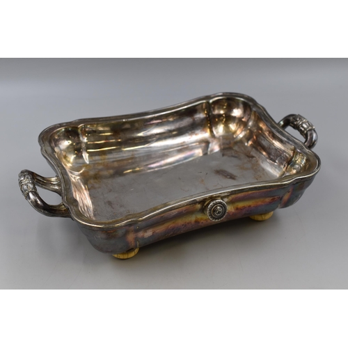 21 - Victorian Silverplated Food Warmer with section for hot water on Bakelite Feet by George Richmond Co... 