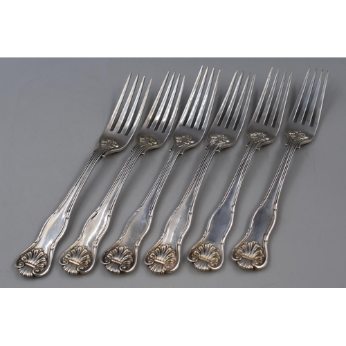 23 - A Set of Six Victorian Hallmarked Samuel Hayne & Dudley Cater London Silver Forks, Circa 1841