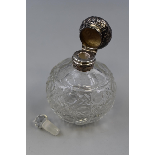 28 - Hallmarked Silver Lidded Scent Bottle with Stopper