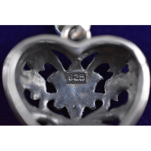 39 - Silver 925 Heart Pendant Necklace Complete in Presentation Box