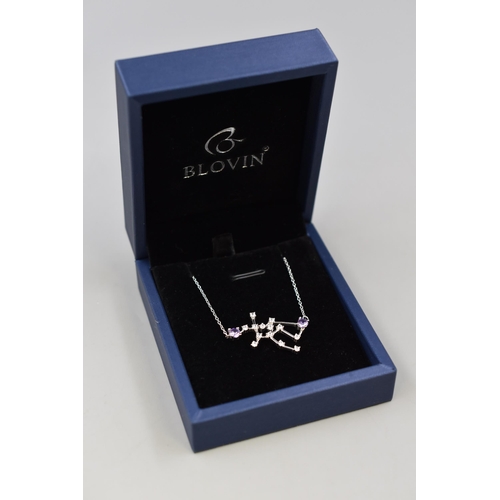 50 - Blovin Sterling Silver Zodiac Constellation Pendant Necklace Complete with Presentation Box