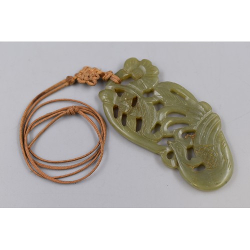 61 - Vintage Oriental Jade pendant on Leather Strap