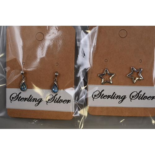 76 - Four Pairs of Sterling Silver Earrings